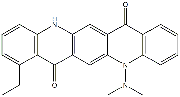 5-(Dimethylamino)-8-ethyl-5,12-dihydroquino[2,3-b]acridine-7,14-dione,,结构式