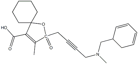 4'-Methyl-5'-oxospiro[cyclohexane-1,2'(5'H)-furan]-3'-carboxylic acid 4-[benzyl(methyl)amino]-2-butynyl ester,,结构式