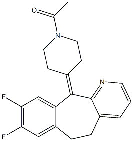 5,6-Dihydro-11-(1-acetyl-4-piperidinylidene)-8,9-difluoro-11H-benzo[5,6]cyclohepta[1,2-b]pyridine Structure