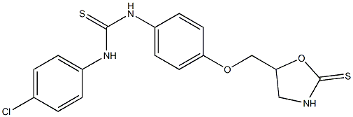 1-[p-[(2-Thioxo-5-oxazolidinyl)methoxy]phenyl]-3-(p-chlorophenyl)thiourea 结构式