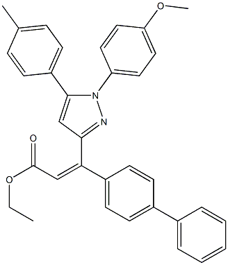 (Z)-3-(4-Phenylphenyl)-3-[[1-(4-methoxyphenyl)-5-(4-methylphenyl)-1H-pyrazol]-3-yl]propenoic acid ethyl ester