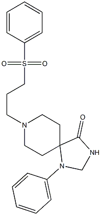 1-Phenyl-8-[3-(phenylsulfonyl)propyl]-1,3,8-triazaspiro[4.5]decan-4-one,,结构式