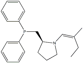 (2S)-2-[(Diphenylphosphino)methyl]-1-[2-ethyl-1-propenyl]pyrrolidine Struktur