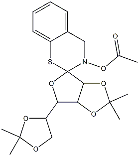 3',3'-Dimethyl-8'-(2,2-dimethyl-1,3-dioxolan-4-yl)spiro[2H-1,3-benzothiazine-2,6'-[2,4,7]trioxabicyclo[3.3.0]octan]-3(4H)-ol acetate,,结构式