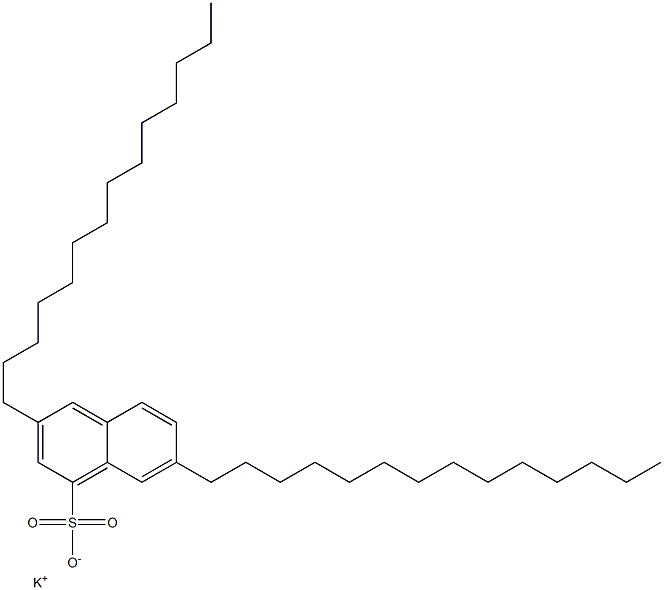 3,7-Ditetradecyl-1-naphthalenesulfonic acid potassium salt Structure