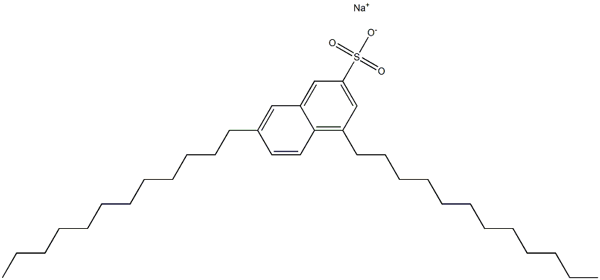 4,7-ジドデシル-2-ナフタレンスルホン酸ナトリウム 化学構造式