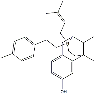 1,2,3,4,5,6-Hexahydro-8-hydroxy-3-(2-p-tolylethyl)-3-(3-methyl-2-butenyl)-6,11-dimethyl-2,6-methano-3-benzazocin-3-ium,,结构式