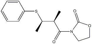 (2S,3R)-2-Methyl-3-phenylthio-1-(2-oxo-3-oxazolidinyl)-1-butanone Struktur