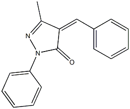 1-Phenyl-3-methyl-4-benzylidene-2-pyrazoline-5-one Struktur