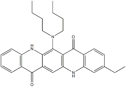 6-(Dibutylamino)-10-ethyl-5,12-dihydroquino[2,3-b]acridine-7,14-dione 结构式