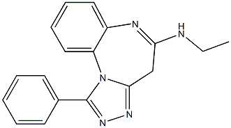 1-フェニル-5-(エチルアミノ)-4H-[1,2,4]トリアゾロ[4,3-a][1,5]ベンゾジアゼピン 化学構造式