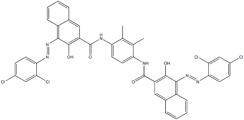 N,N'-(2,3-Dimethyl-1,4-phenylene)bis[4-[(2,4-dichlorophenyl)azo]-3-hydroxy-2-naphthalenecarboxamide] Structure