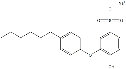 6-Hydroxy-4'-hexyl[oxybisbenzene]-3-sulfonic acid sodium salt,,结构式