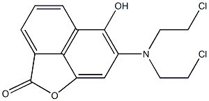 7-[Bis(2-chloroethyl)amino]-6-hydroxy-2H-naphtho[1,8-bc]furan-2-one 结构式