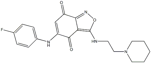 3-[2-(1-Piperidinyl)ethylamino]-5-(4-fluorophenylamino)-2,1-benzisoxazole-4,7-dione,,结构式