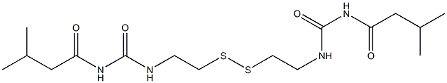 1,1'-[ジチオビス(2,1-エタンジイル)]ビス(3-(3-メチルブチリル)尿素) 化学構造式