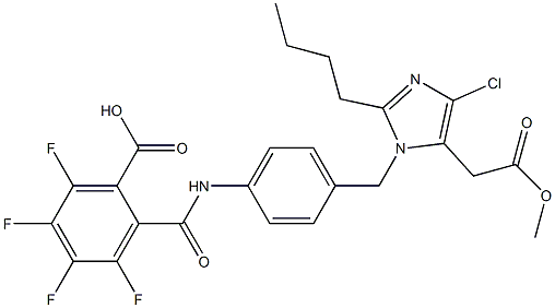  2-Butyl-4-chloro-1-[4-[2-(hydroxycarbonyl)-3,4,5,6-tetrafluorobenzoylamino]benzyl]-1H-imidazole-5-acetic acid methyl ester