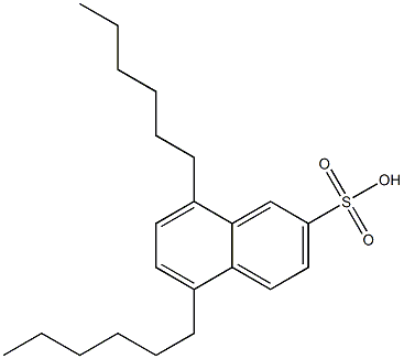 5,8-ジヘキシル-2-ナフタレンスルホン酸 化学構造式