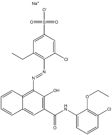  3-Chloro-5-ethyl-4-[[3-[[(3-chloro-2-ethoxyphenyl)amino]carbonyl]-2-hydroxy-1-naphtyl]azo]benzenesulfonic acid sodium salt