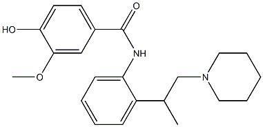 N-[2-(1-Methyl-2-piperidinoethyl)phenyl]-3-methoxy-4-hydroxybenzamide Struktur