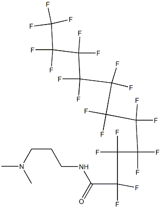 N-[3-(ジメチルアミノ)プロピル]-2,2,3,3,4,4,5,5,6,6,7,7,8,8,9,9,10,10,11,11,11-ヘニコサフルオロウンデカンアミド 化学構造式