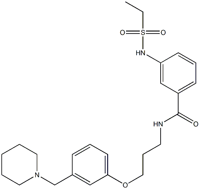 3-(Ethylsulfonylamino)-N-[3-[3-(piperidinomethyl)phenoxy]propyl]benzamide,,结构式