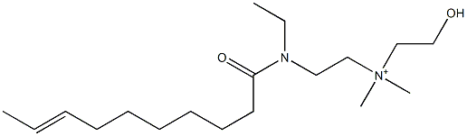 2-[N-エチル-N-(8-デセノイル)アミノ]-N-(2-ヒドロキシエチル)-N,N-ジメチルエタンアミニウム 化学構造式