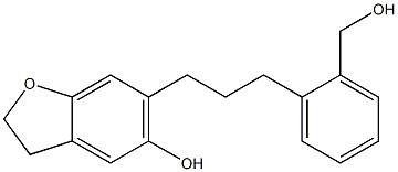 2,3-Dihydro-6-[3-(2-hydroxymethylphenyl)propyl]benzofuran-5-ol 结构式