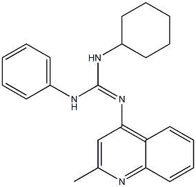 1-Cyclohexyl-2-(2-methyl-4-quinolyl)-3-phenylguanidine,,结构式