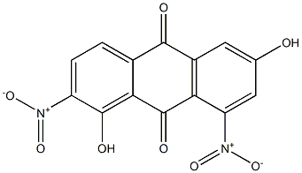 1,6-Dihydroxy-2,8-dinitroanthraquinone Struktur