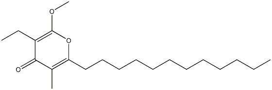 6-Methoxy-3-methyl-5-ethyl-2-dodecyl-4H-pyran-4-one Struktur