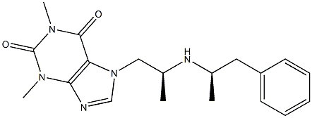 1,3-Dimethyl-7-[(S)-2-[[(R)-1-methyl-2-phenylethyl]amino]propyl]-7H-purine-2,6(1H,3H)-dione,,结构式