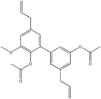 2',3-Diacetoxy-3'-methoxy-5,5'-di(2-propenyl)-1,1'-biphenyl,,结构式