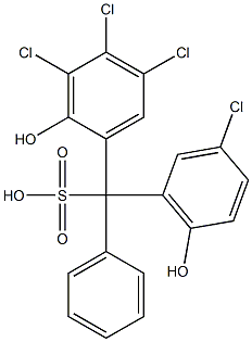 (3-Chloro-6-hydroxyphenyl)(3,4,5-trichloro-2-hydroxyphenyl)phenylmethanesulfonic acid Struktur