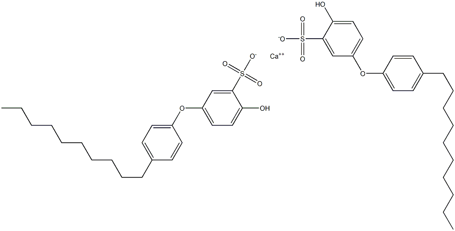 Bis(4-hydroxy-4'-decyl[oxybisbenzene]-3-sulfonic acid)calcium salt 结构式