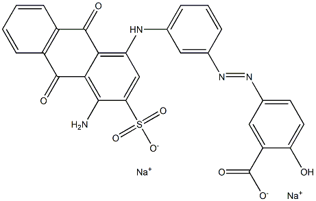 1-Amino-9,10-dihydro-4-[3-(4-hydroxy-3-carboxyphenylazo)phenylamino]-9,10-dioxo-2-anthracenesulfonic acid disodium salt