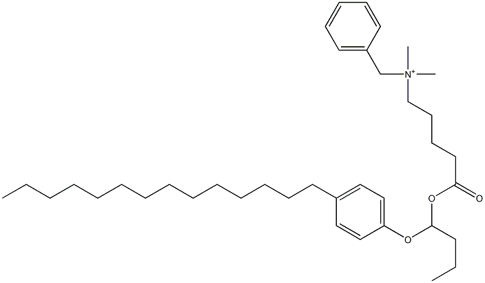 N,N-Dimethyl-N-benzyl-N-[4-[[1-(4-tetradecylphenyloxy)butyl]oxycarbonyl]butyl]aminium Struktur