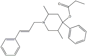 2,5-Dimethyl-4-phenyl-1-(3-phenyl-2-propenyl)piperidin-4-ol propionate,,结构式