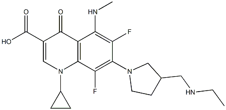 1,4-Dihydro-1-cyclopropyl-6,8-difluoro-5-(methylamino)-7-[3-[(ethylamino)methyl]pyrrolidin-1-yl]-4-oxoquinoline-3-carboxylic acid Structure