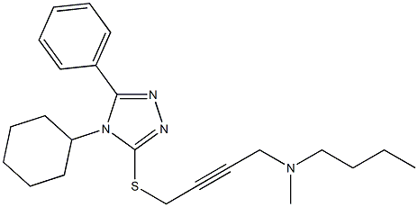 4-Cyclohexyl-5-phenyl-3-[[4-[butyl(methyl)amino]-2-butynyl]thio]-4H-1,2,4-triazole,,结构式