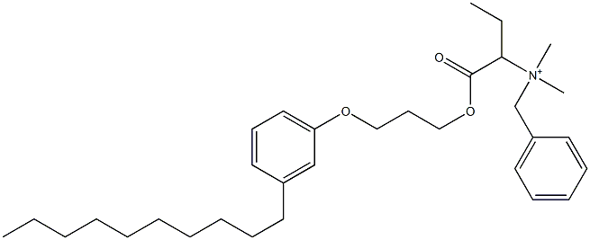 N,N-Dimethyl-N-benzyl-N-[1-[[3-(3-decylphenyloxy)propyl]oxycarbonyl]propyl]aminium,,结构式