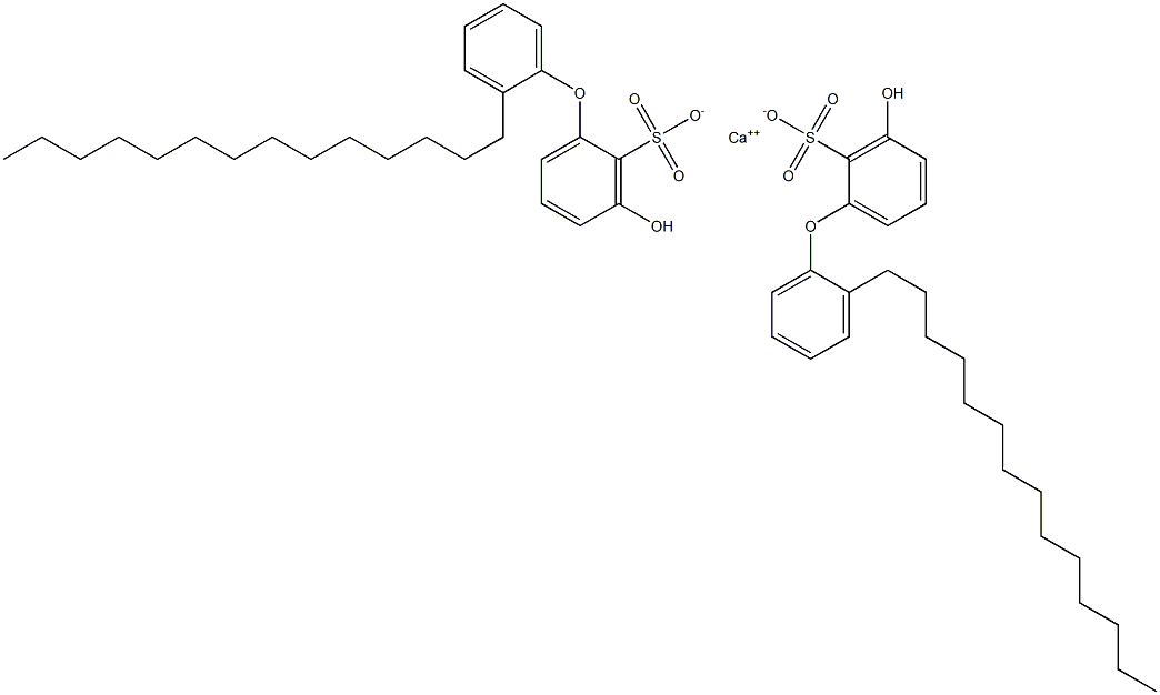 Bis(3-hydroxy-2'-tetradecyl[oxybisbenzene]-2-sulfonic acid)calcium salt Struktur