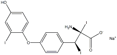 (2R,3S)-2-Amino-3-[4-(4-hydroxy-2-iodophenoxy)phenyl]-2,3-diiodopropanoic acid sodium salt,,结构式