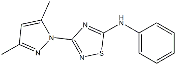 3-(3,5-Dimethyl-1H-pyrazol-1-yl)-5-phenylamino-1,2,4-thiadiazole,,结构式