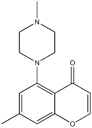 7-Methyl-5-(4-methylpiperazin-1-yl)-4H-1-benzopyran-4-one,,结构式