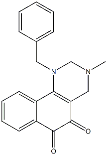 1-Benzyl-3-methyl-1,2,3,4-tetrahydrobenzo[h]quinazoline-5,6-dione Struktur