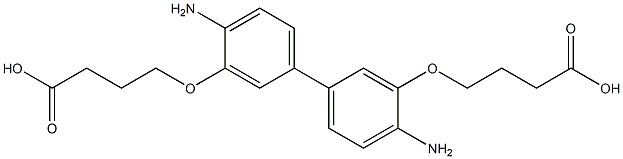 4,4'-[(4,4'-Diamino[1,1'-biphenyl]-3,3'-diyl)bisoxy]bisbutanoic acid 结构式