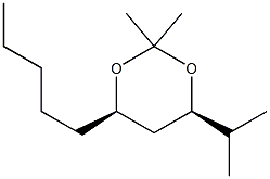 (4R,6R)-2,2-Dimethyl-4-isopropyl-6-pentyl-1,3-dioxane Struktur