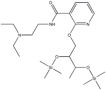 2-[2,3-Di(trimethylsilyloxy)butoxy]-N-[2-(diethylamino)ethyl]-3-pyridinecarboxamide Struktur