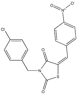 5-(4-ニトロベンジリデン)-3-(4-クロロベンジル)チアゾリジン-2,4-ジオン 化学構造式